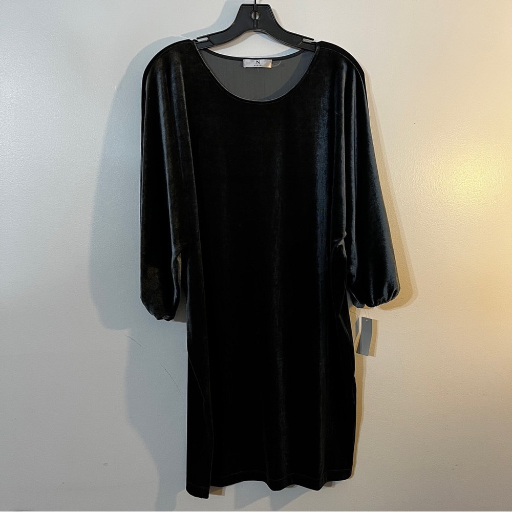 Natori Gray Velvet Shift Dress